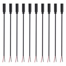 10-Pack 3.5mm 1/8" to Speaker Wire TS Mono Female Jack to Bare Wire Pigtail 3...