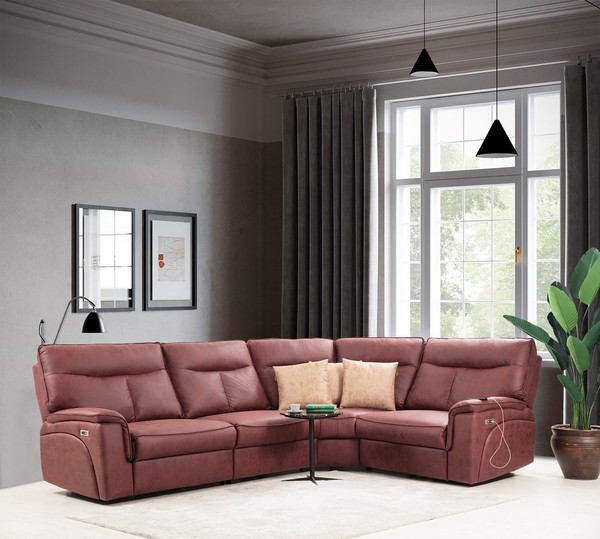 Luxus Ecksofa Rot Sofa Couch L-Form Modern PolstermöBel Designer Wohnzimmer-image