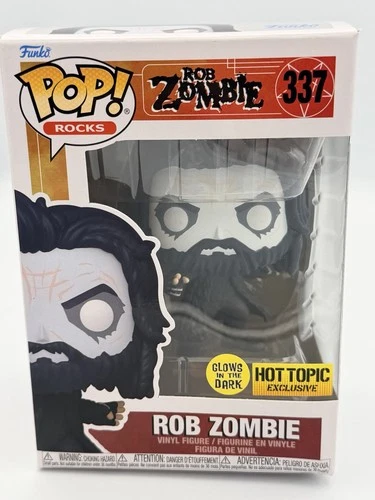 Funko Pop! Rocks Rob Zombie #337 Glow Hot Topic Exclusive with Pop Protector Dam