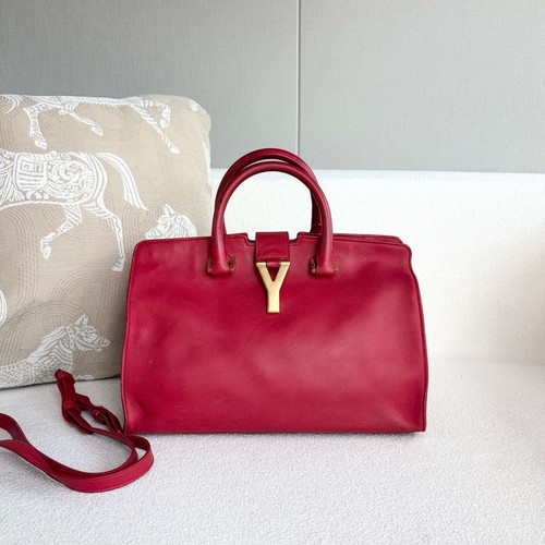 YSL Yves Saint Laurent crossbody bag Cabas Red Leather 2Way bag