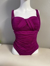 BADGLEY MISCHKANew hot pink draped swimsuit, size 8Made in the USA, no tags