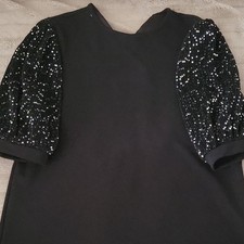 H&M Damen Bluse Gr. 44 Schwarz  U-Ausschnitt ...