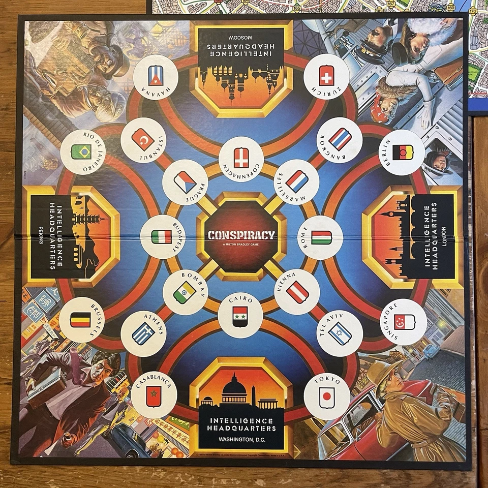 SCOTLAND YARD and CONSPIRACY 一对老式游戏板 伟大的墙艺术 漂亮! — 第 2/4 张图片