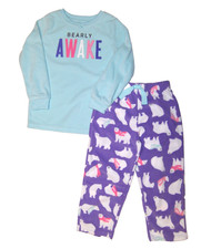Carter's Little Girls Size 4 2 Pc Fleece Pajama Set NWT  Bearly Mint Green