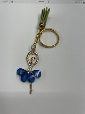 Cute Ballerina Rhinestone Keychain Ballet Dance Performance Recital Blue Tutu