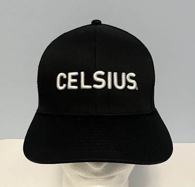 Celsius Energy Drink Black Snapback Trucker Hat Embroidered Logo Cap
