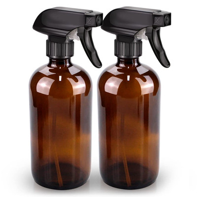 Glass Spray Bottle, Amber Glass Spray Bottle Set & Accessories Refillable for Pl