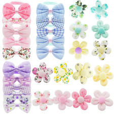 30 Pcs Toddler Hair Ties with Bows,Cute Flower for Girls Kids,Soft Seamless Hair