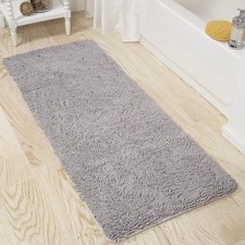 BH Memory Foam Shag Bath Mat 24x58 Grey