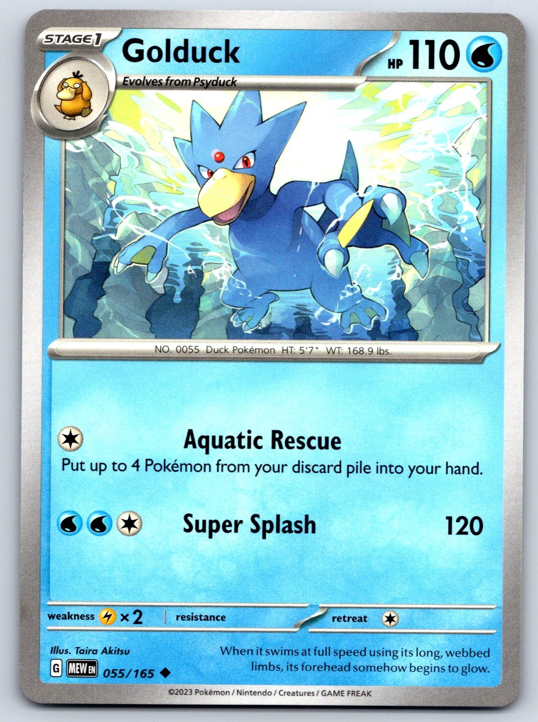 Golduck - Scarlet Violet 151 055/165 Pokemon Card NM