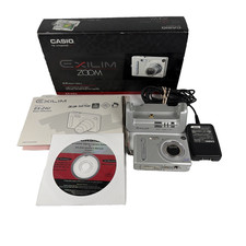 Rare CASIO EXILIM ZOOM EX-Z4U Silver Digital Camera tested and working with box 
