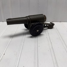 Vintage Cast Iron Toy Canon Big Bang Model 60mm Gun Missing Parts Decor Heavy