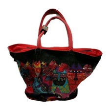 Laurel Burch Fantastic Felines Night Cats Tote Shoulder Bag Boho Art Kitty Cat