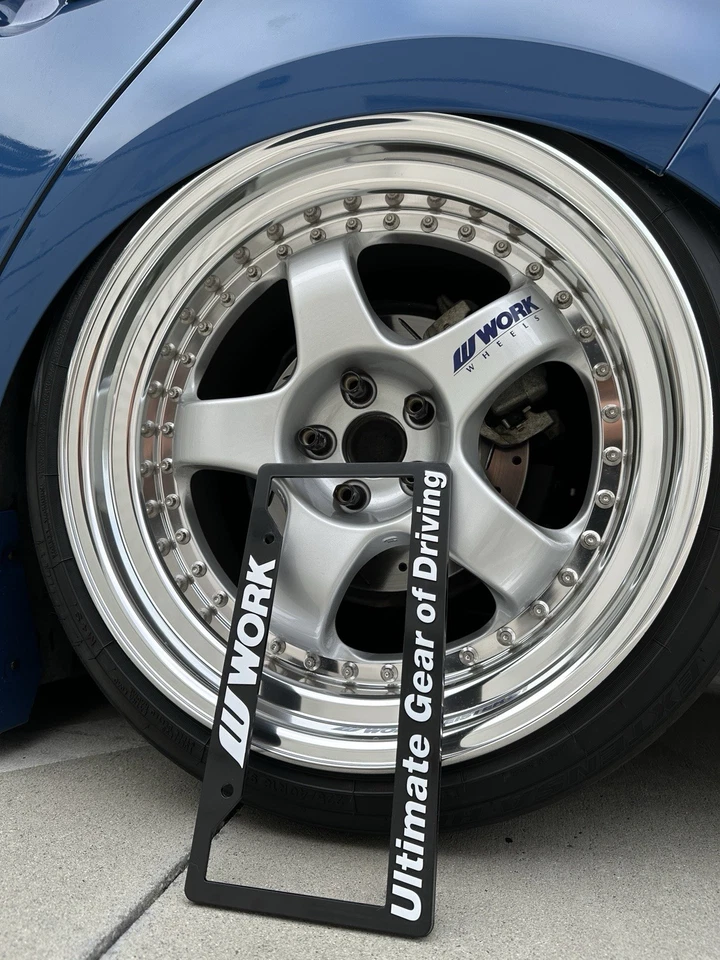 Work Wheels Plastic License Plate Frame White Work Meister S1 3P CR Kai VSXX - Image 4 of 4