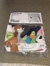 10 Finger Puppets Assorted Animals. New Sealed IKEA Titta Djur. Free Shipping