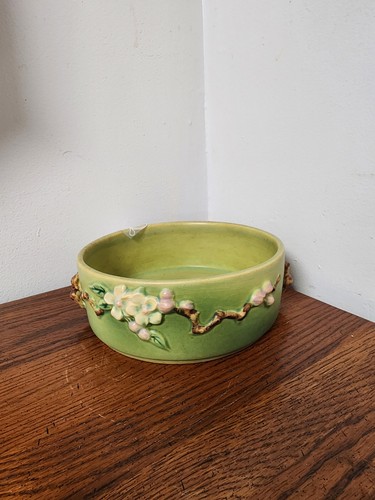 roseville pottery apple blossom green