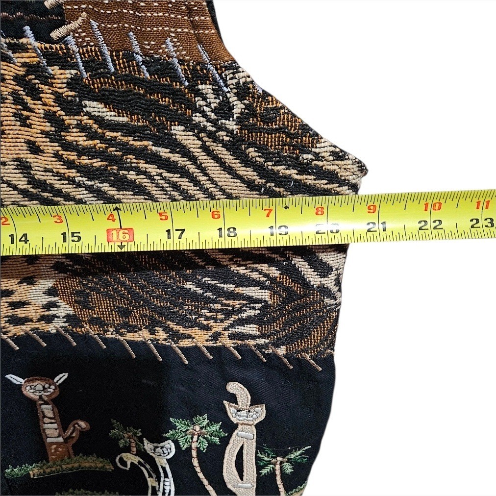 Life Style Patchwork Animal Print Embroidered Ves… - image 8