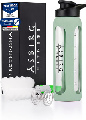 Fitness | 24 Oz Glass Protein Shaker Bottle   Bpa-Free, Leakproof Lid, Stainless