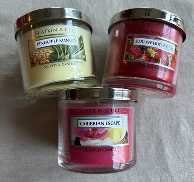 BATH BODY WORKS Candle 4 Oz Pineapple Mango Strawberry Patch Caribbean Escape