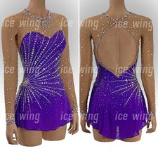 Figure Skating Dress Ice Skating Dress Competition Skating Wear purple