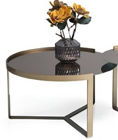 Moderner Runder Glastisch Wohnzimmer Tische Edle Beistelltische