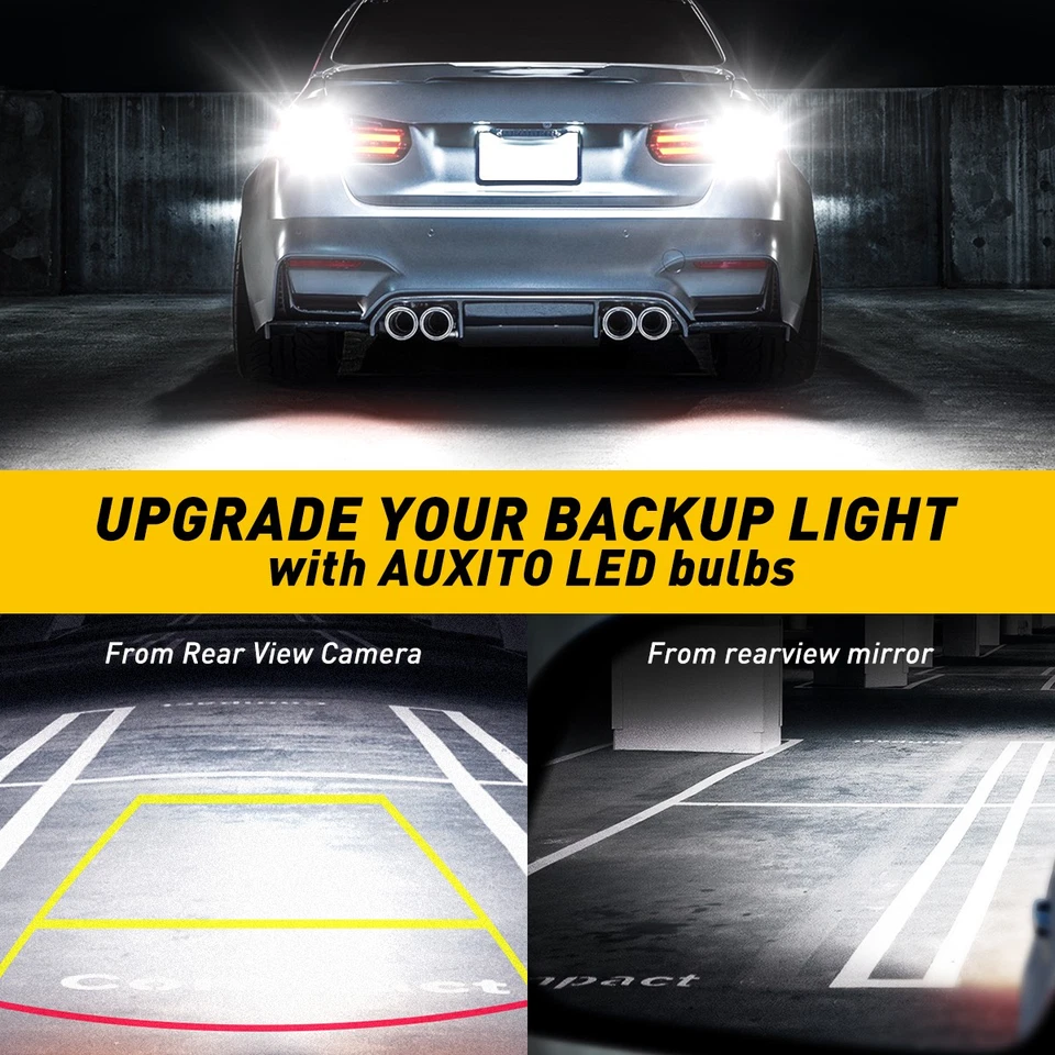 AUXITO 921 912 T15 2835 LED Reverse Backup Light Bulb Super Bright White 2400LM - Image 2 of 4
