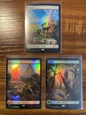MTG? BASIC LANDS Full Art FOIL SET?SLD- Raining Cats & Dogs RARE MINT Danner Art