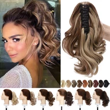 One Piece Claw Ponytail Clip-In Short Hair Extension Real Natural Thick AS Human