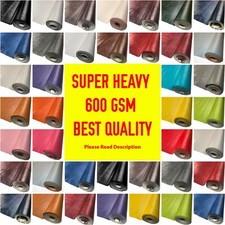 Leatherette Faux Vinyl Upholstery Fabric Fire Retardant HEAVY 600 GSM 140cm Wide