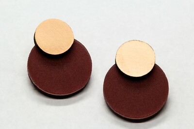 Merlot Disc Earrings with Copper Rounds