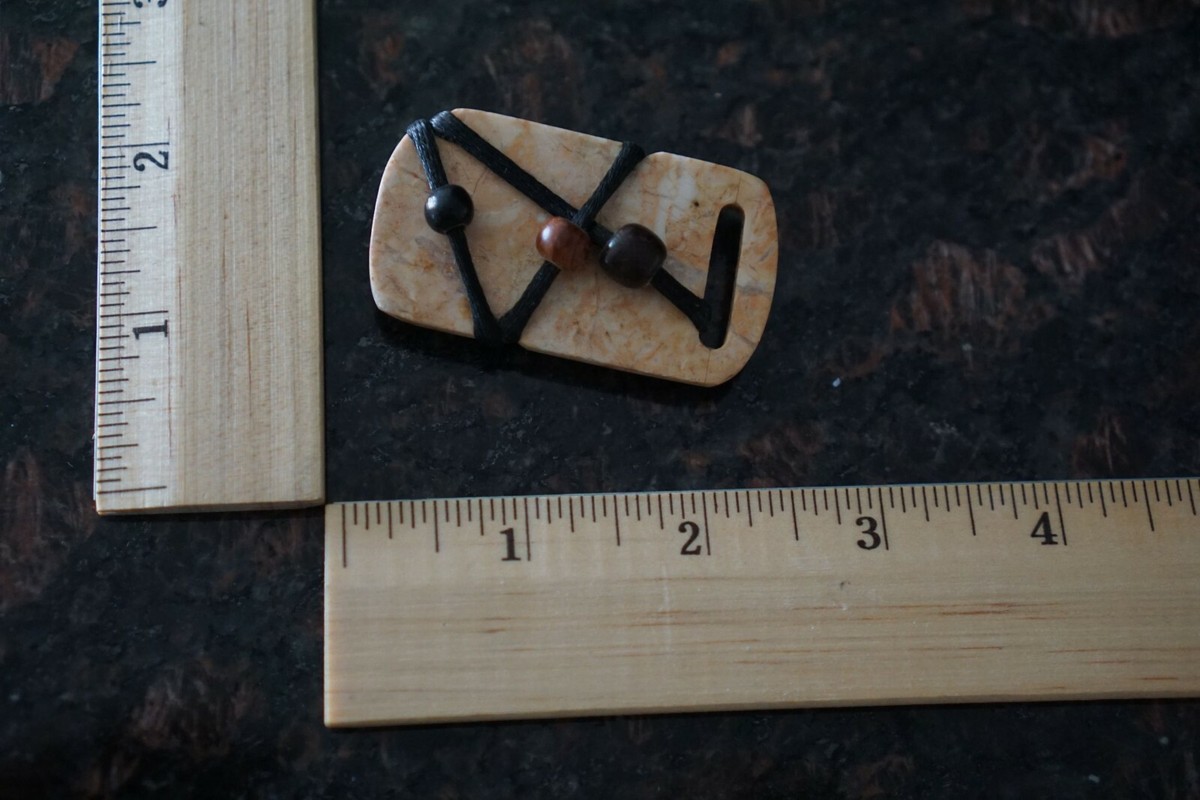 Artisan Abstract Cutting Board Beaded Ropey Vintage Brooch