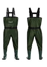 Magreel Chest Waders Fishing Green Boot Size 7 Chest/Waist Size 40 Youth 7 / 40