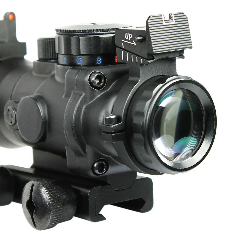 HOT 4X32 RGB Prismatic Rifle Scopes with Fiber Optic Sight Tri-illuminated - Image 4 of 4