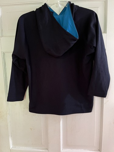 GAP Boys Girls Hood Jkt M Navy Top W/ Logo Modern Poly Fabric BEACH CAMP Sz 7/8 - Picture 3 of 3