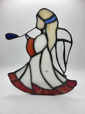 Vintage Stained Glass Angel Candle Holder