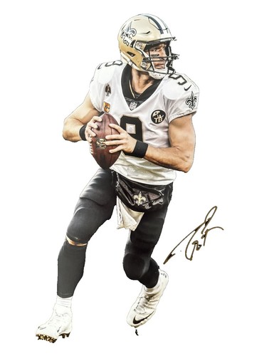 Felpa Con Cappuccio New Orleans Saints Drew Brees Capra - Handmade Uomo - Foto 3