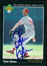 Tyler Green autographed Baseball Card (Phillies) 1993 Pinnacle Rookie #581