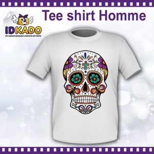 Tee-Shirt personnalisé TETE DEMORT MEXICAINE (V2) Humour Fantaisie | eBay