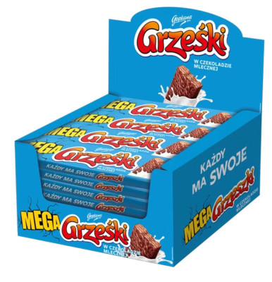 32 x Goplana MEGA GRZESKI Cocoa Wafers in Milk Chocolate BOX 32 x 48g / 53.9oz