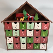 Susan Hable Nordic Advent Calendar Wooden Heirloom Box Dala Horse, Garnet Hill