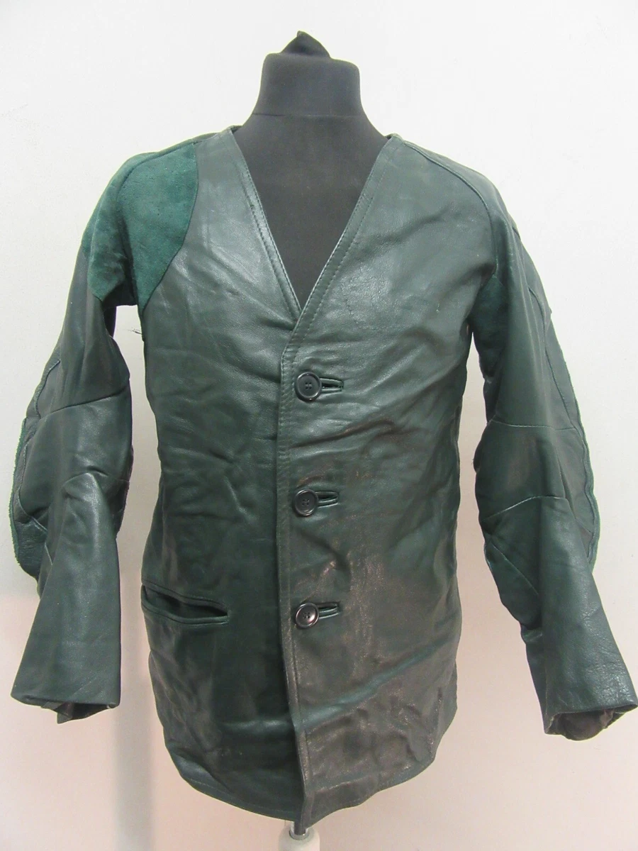 VINTAGE GERMAN LEATHER SHOOTING JACKET SIZE S