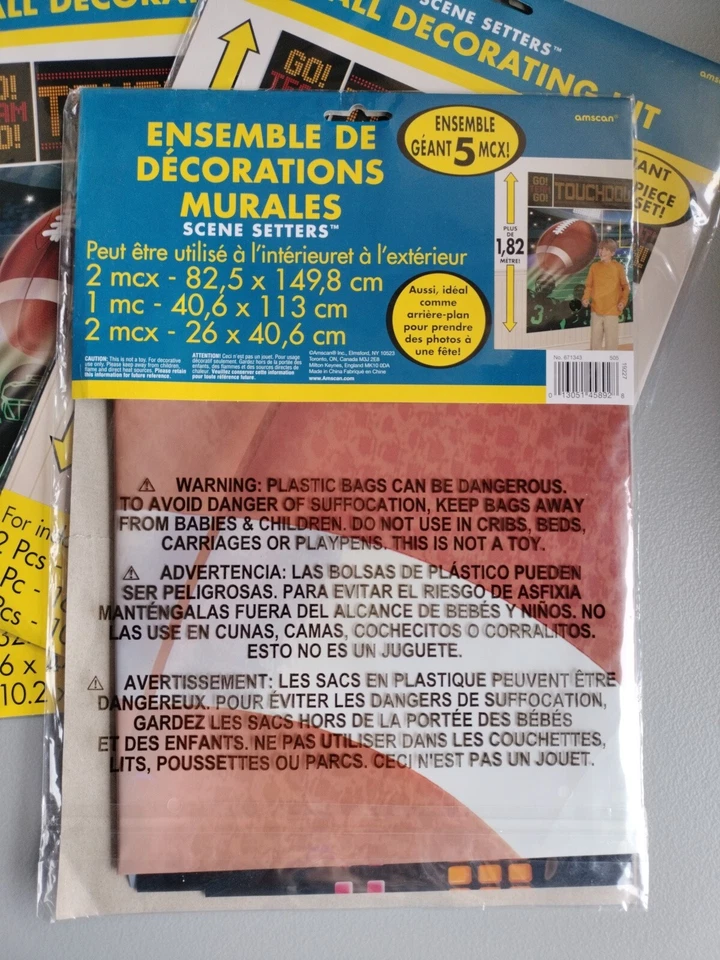 Setters de escena de fútbol Kit de decoración de fiesta de pared *¡PAQUETE DE 3!!!* Foto 3 de 3