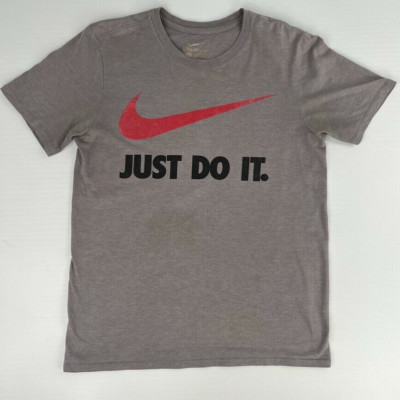 Nike Shirt Men Small Center Swoosh Just Do It Spell Athletic Cut Run Gym Core Go