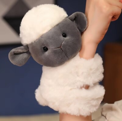Sheep Wristband Plush Toy 8'' Stuffed Animal Toddler Doll Gift for Kids