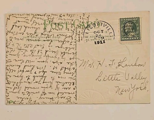 Cartolina antica Halloween 1911, serie 140, funghi vedi strega, rara - Foto 4 di 6