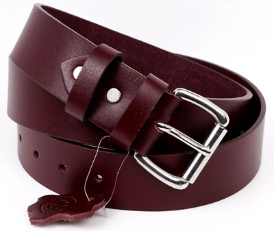 Men's Leather Belt Genuine FULL GRAIN BUFFALO Jeans 1.50'' width Handmade Amish