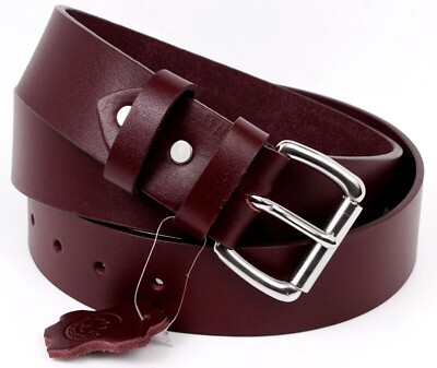 #ad Men#x27;s Leather Belt Genuine FULL GRAIN BUFFALO Jeans 1.50quot; width Handmade Amish $29.99