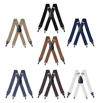 Hosenträger für Herren 4 Clips Gummibänder 1,38 cm breit