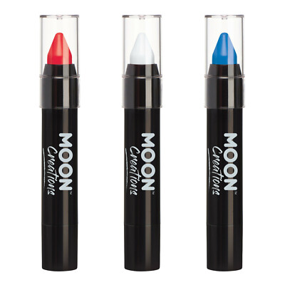 Gesichtsmalstift / Körper Buntstift Make-up von Moon Creations - 3,5 g - USA Flagge Set