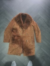 mens vintage sheepskin coat large